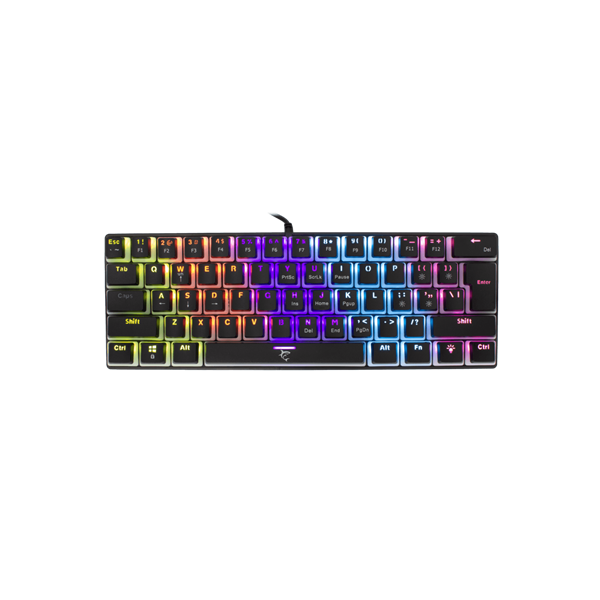 WHITE SHARK GK-2202B/R-US ASHIKO angol 60%-os fekete mechanikus (piros switch) gamer billentyűzet