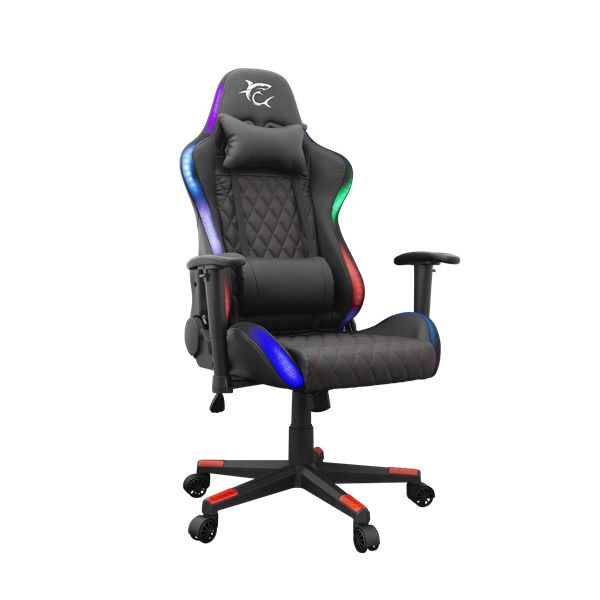 White Shark THUNDERBOLT RGB gamer szék fekete/piros varrás