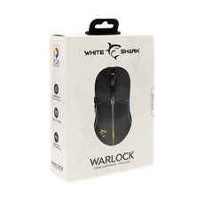 White Shark GM-5010 WARLOCK gamer egér, 7D, fekete, 6400 dpi, RGB