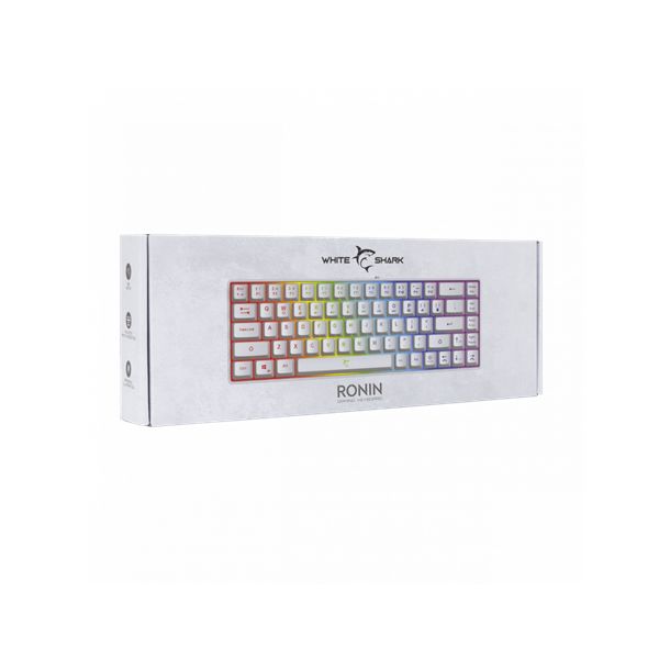 WHITE SHARK WS GK-2201W-HU RONIN-W fehér magyar!! membrán gamer billentyűzet