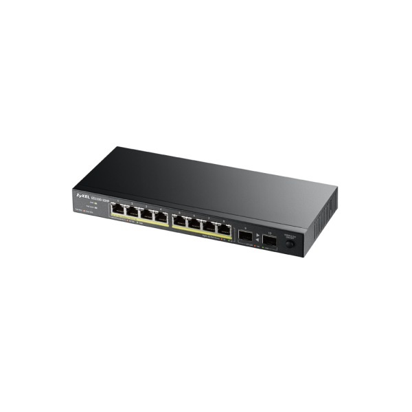 ZYXEL Switch 8x1000Mbps+2 SFP ebből 8port POE (130w) fanless