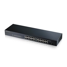 ZYXEL Switch 24x1000Mbps + 2xSFP Fémházas Menedzselhető Racke (24 GbE port) V2, GS1900-24-EU0103F