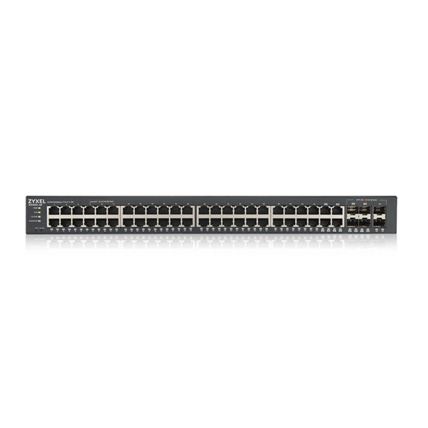 ZYXEL Switch 44x1000Mbps + 4xGigabit kombó SFP+ 2xGigabit SFP, Fémházas Menedzselhető (48GbE port), GS1920-48V2-EU0101F