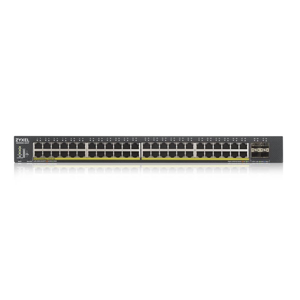 ZYXEL Switch 48x1000Mbps (48xPOE) + 4xGigabit kombó SFP+, Fémházas Menedzselhető, Rackes (48GbE POE port), XGS1930-52HP-