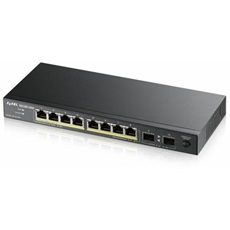 ZYXEL Switch 8x1000Mbps (8xPOE) + 2xGigabit SFP Fémházas Asztali, GS1100-10HP-EU0102F