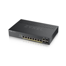 ZYXEL Switch 8x1000Mbps (8xPOE) + 2xGigabit kombó SFP+, Fémházas Menedzselhető (8GbE port), GS1920-8HPV2-EU0101F