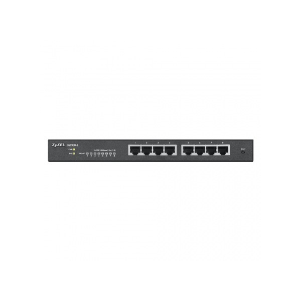 ZYXEL Switch 8x1000Mbps GbE L2 smart switch, desktop, fanless