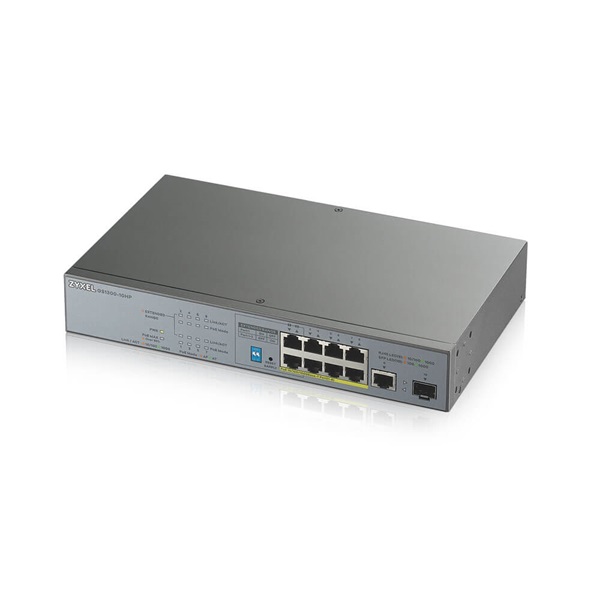 ZYXEL Switch GS1300-10HP, 10 Port unmanged CCTV PoE, long range, 130W