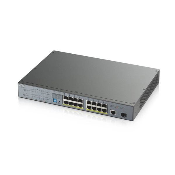 ZYXEL Switch GS1300-18HP,18 Port unmanged CCTV PoE, long range, 170W