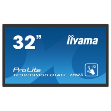iiyama 24/7 interaktív kijelző, 31,5", 1920x1080, 16:9, 500cd, 8ms, 3000:1,VGA/HDMI/DP, TF3239MSC, fekete