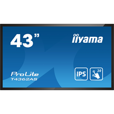 iiyama 24/7 interaktív kijelző, 42,5", 3840x2160, 16:9, 500cd, 8ms, 1200:1, HDMI/USB/Ethernet, T4362AS