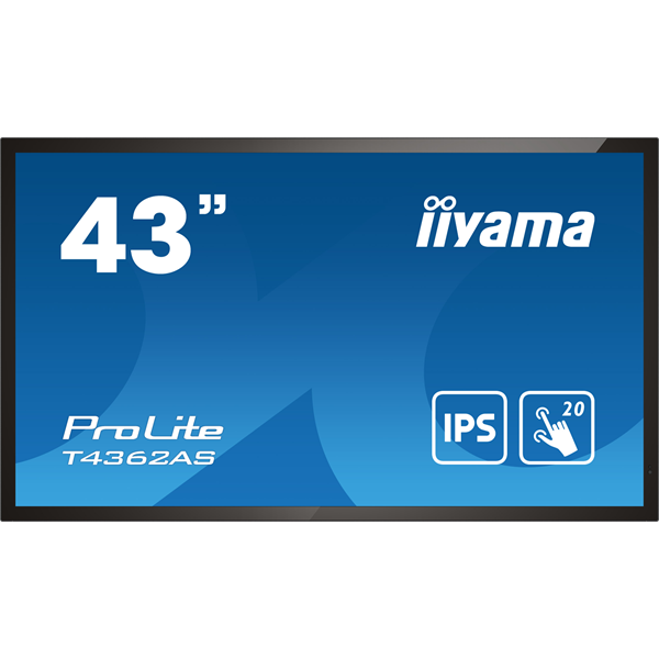 iiyama 24/7 interaktív kijelző, 42,5", 3840x2160, 16:9, 500cd, 8ms, 1200:1, HDMI/USB/Ethernet, T4362AS