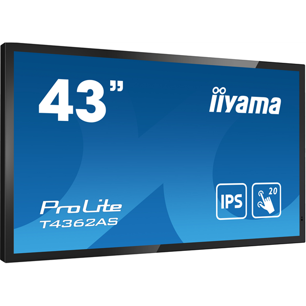iiyama 24/7 interaktív kijelző, 42,5", 3840x2160, 16:9, 500cd, 8ms, 1200:1, HDMI/USB/Ethernet, T4362AS