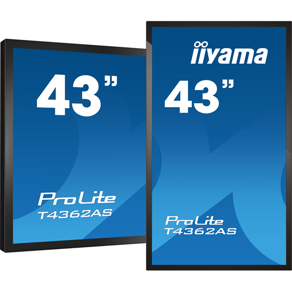 iiyama 24/7 interaktív kijelző, 42,5", 3840x2160, 16:9, 500cd, 8ms, 1200:1, HDMI/USB/Ethernet, T4362AS