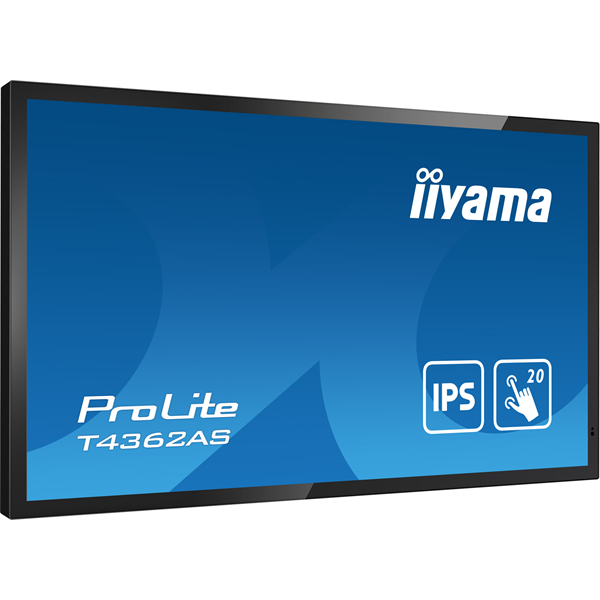 iiyama 24/7 interaktív kijelző, 42,5", 3840x2160, 16:9, 500cd, 8ms, 1200:1, HDMI/USB/Ethernet, T4362AS