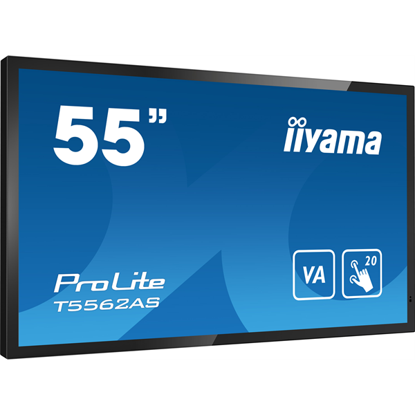 iiyama 24/7 interaktív kijelző, 54,6", 3840x2160, 16:9, 500cd, 8ms, 1200:1, HDMI/USB/Ethernet, T5562AS