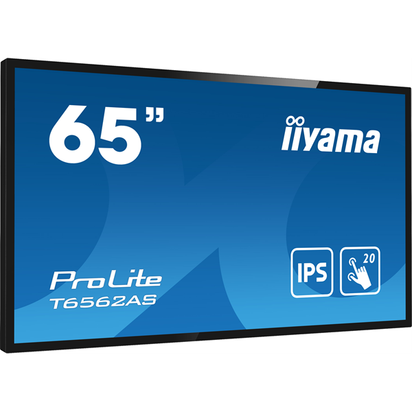 iiyama 24/7 interaktív kijelző, 64,5", 3840x2160, 16:9, 500cd, 8ms, 1200:1, HDMI/USB/Ethernet, T6562AS