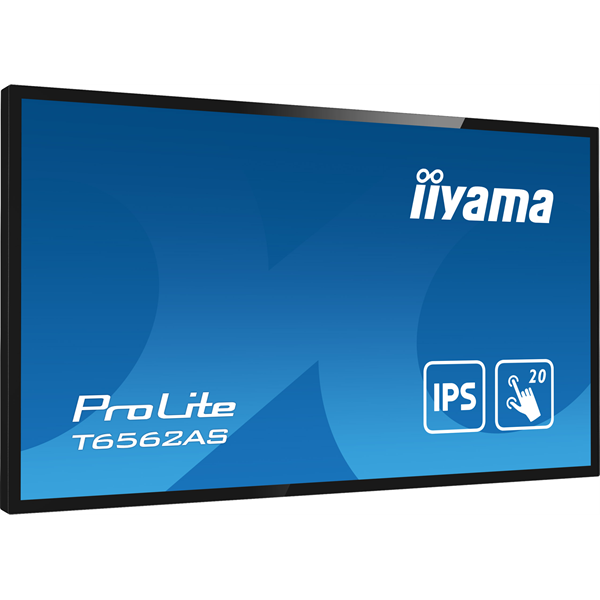 iiyama 24/7 interaktív kijelző, 64,5", 3840x2160, 16:9, 500cd, 8ms, 1200:1, HDMI/USB/Ethernet, T6562AS