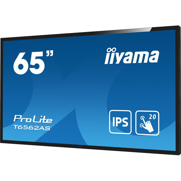 iiyama 24/7 interaktív kijelző, 64,5", 3840x2160, 16:9, 500cd, 8ms, 1200:1, HDMI/USB/Ethernet, T6562AS