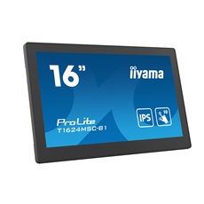 iiyama 24/7 touch monitor, 15,6", 1920x1080, 16:9, 385cd, 28ms, 800:1,/HDMI, T1624MSC