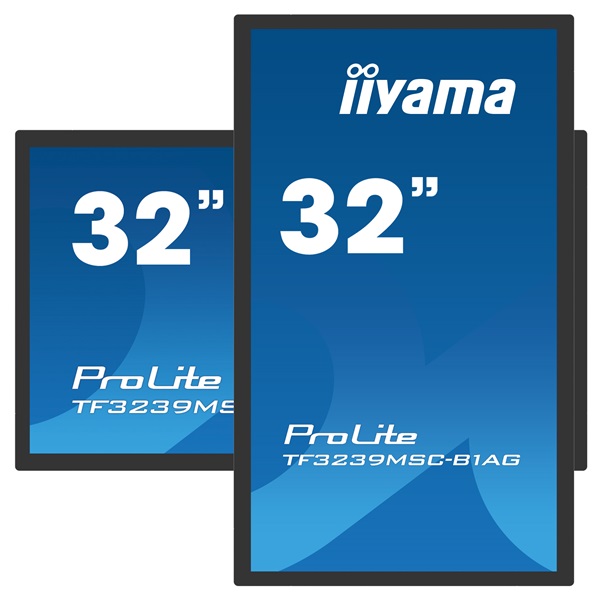 iiyama 24/7 interaktív kijelző, 31,5", 1920x1080, 16:9, 500cd, 8ms, 3000:1,VGA/HDMI/DP, TF3239MSC, fekete