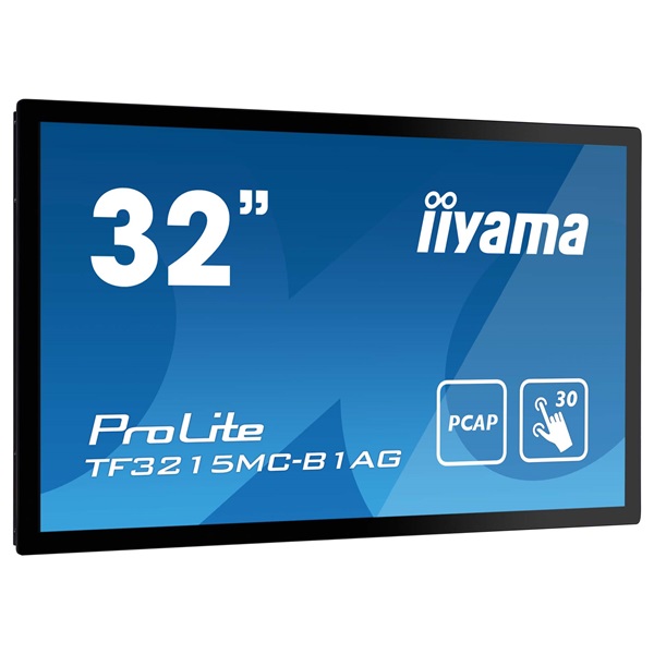 iiyama 24/7 interaktív kijelző, 31,5" , 1920x1080, 16:9, 500cd, 8ms, 3000:1,VGA/HDMI, TF3215MC