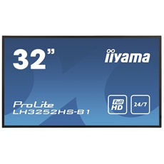 iiyama Prolite 24/7 IPS LFD 31.5" LH3252HS-B1, 1920x1080, 16:9, 400cd/m2, 8ms, DVI/VGA/HDMI/DP/USB, fekete, pivot