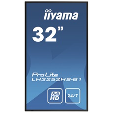 iiyama Prolite 24/7 IPS LFD 31.5" LH3252HS-B1, 1920x1080, 16:9, 400cd/m2, 8ms, DVI/VGA/HDMI/DP/USB, fekete, pivot
