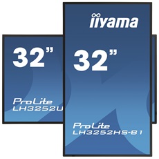 iiyama Prolite 24/7 IPS LFD 31.5" LH3252HS-B1, 1920x1080, 16:9, 400cd/m2, 8ms, DVI/VGA/HDMI/DP/USB, fekete, pivot