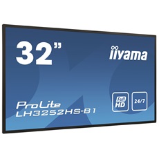 iiyama Prolite 24/7 IPS LFD 31.5" LH3252HS-B1, 1920x1080, 16:9, 400cd/m2, 8ms, DVI/VGA/HDMI/DP/USB, fekete, pivot