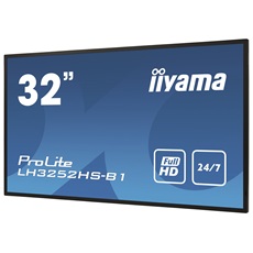 iiyama Prolite 24/7 IPS LFD 31.5" LH3252HS-B1, 1920x1080, 16:9, 400cd/m2, 8ms, DVI/VGA/HDMI/DP/USB, fekete, pivot