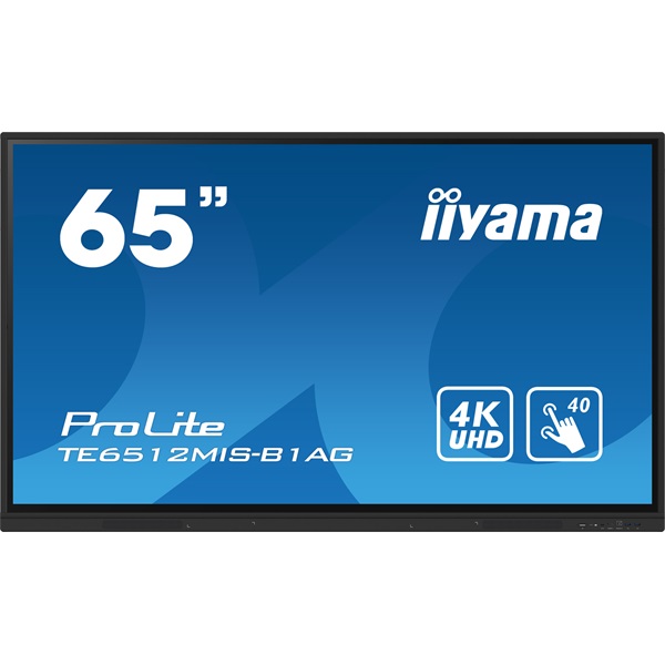 iiyama Prolite Touch 24/7 IPS interaktív kijelző 65", 3840x2160, 16:9, 400cd/m2, 8ms, USB/USB-C/LAN/VGA/HDMI, hangszóró