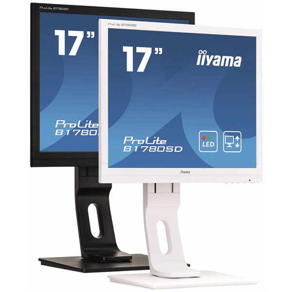 iiyama Prolite monitor, 17", 1280x1024, 5:4, 250cd, 5ms, DVI/VGA, Hangszóró, Fehér, pivot,állítható mag., dönthető