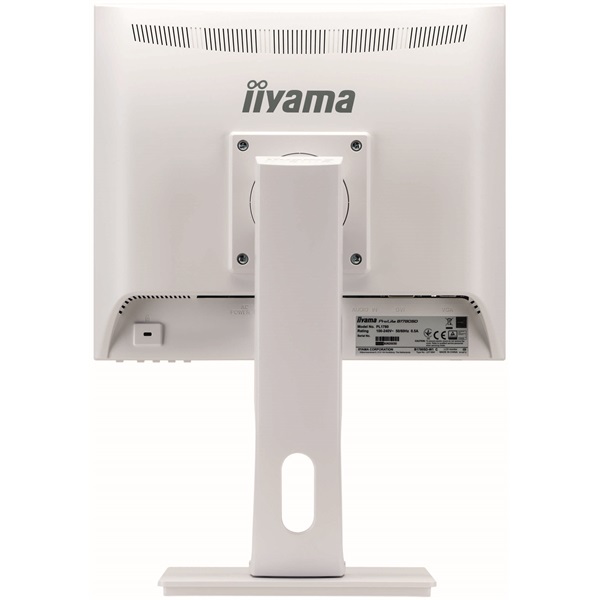 iiyama Prolite monitor, 17", 1280x1024, 5:4, 250cd, 5ms, DVI/VGA, Hangszóró, Fehér, pivot,állítható mag., dönthető