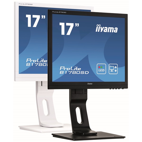 iiyama Prolite monitor, 17", 1280x1024, 5:4, 250cd, 5ms, DVI/VGA, Hangszóró, Fehér, pivot,állítható mag., dönthető