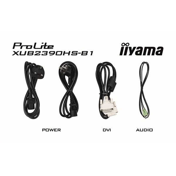 iiyama Prolite monitor, IPS, 23", 1920x1080, 16:9, 250cd, 4ms, DVI/VGA/HDMI, Hangszóró, fekete, pivot,állítható mag.