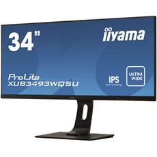 iiyama Prolite monitor, IPS, 34", 3440x1440, 21:9, 400cd, 4ms, HDMI/DP/USB, Hangszóró, állítható mag., dönthető