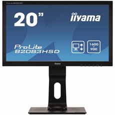 iiyama Prolite monitor, TN, 19,5", 1600x900, 16:9, 250cd, 5ms, DVI/VGA, Hangszóró, fekete,pivot,állítható mag., dönthető