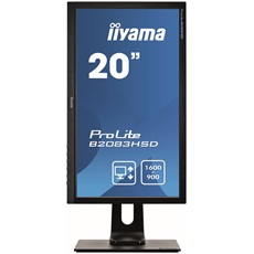 iiyama Prolite monitor, TN, 19,5", 1600x900, 16:9, 250cd, 5ms, DVI/VGA, Hangszóró, fekete,pivot,állítható mag., dönthető