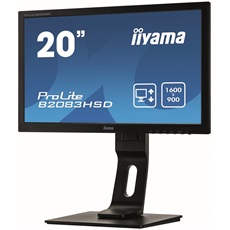iiyama Prolite monitor, TN, 19,5", 1600x900, 16:9, 250cd, 5ms, DVI/VGA, Hangszóró, fekete,pivot,állítható mag., dönthető