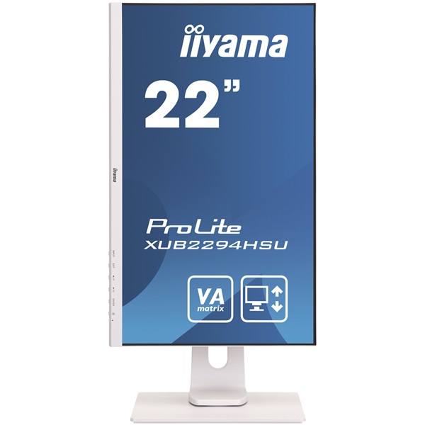 iiyama Prolite monitor, VA, 21,5", 1920x1080, 16:9, 250cd, 4ms, VGA/HDMI/DP, Hangszóró, pivot, állítható mag., dönthető