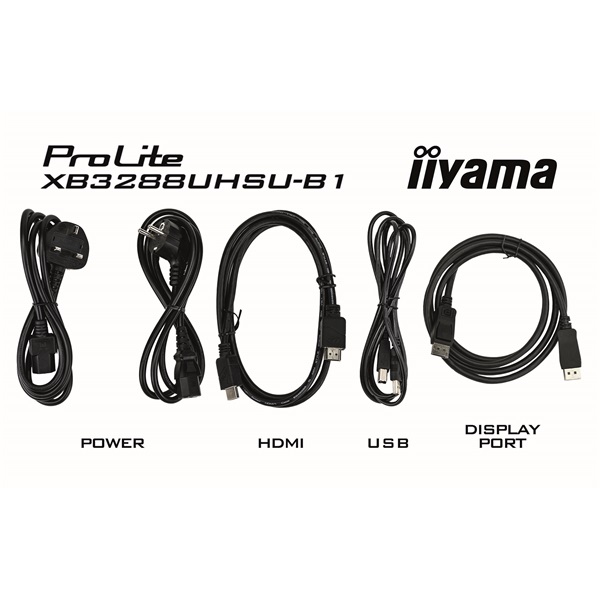 iiyama Prolite monitor, VA, 31,5", 3840x2160, 16:9, 300cd, 3ms, HDMI/DP/USB, Hangszóró, állítható mag., dönthető