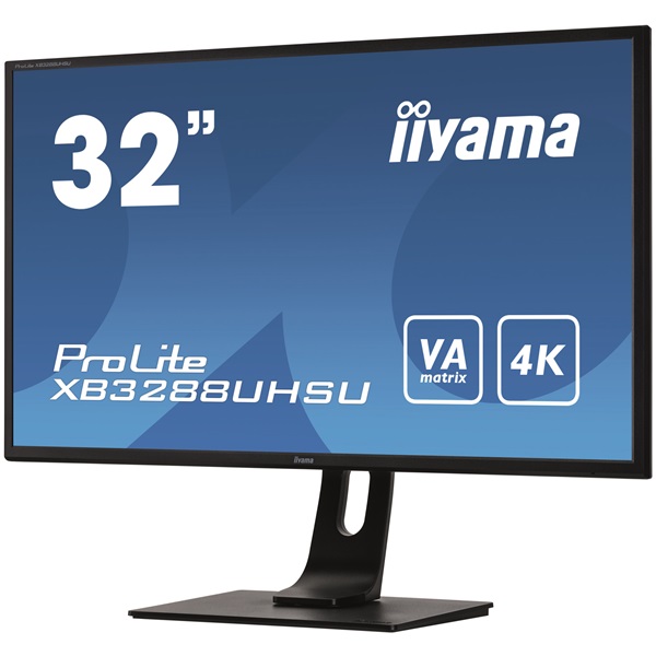 iiyama Prolite monitor, VA, 31,5", 3840x2160, 16:9, 300cd, 3ms, HDMI/DP/USB, Hangszóró, állítható mag., dönthető