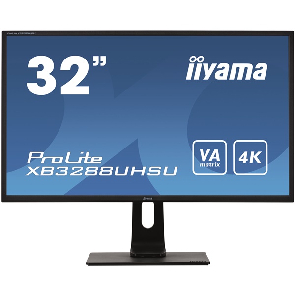 iiyama Prolite monitor, VA, 31,5", 3840x2160, 16:9, 300cd, 3ms, HDMI/DP/USB, Hangszóró, állítható mag., dönthető