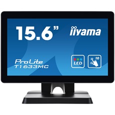 iiyama touch monitor, 15,6", 1366x768, 16:9, 255cd, 8ms, 500:1,VGA/HDMI/DP, T1633MC