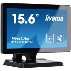 iiyama touch monitor, 15,6", 1366x768, 16:9, 255cd, 8ms, 500:1,VGA/HDMI/DP, T1633MC