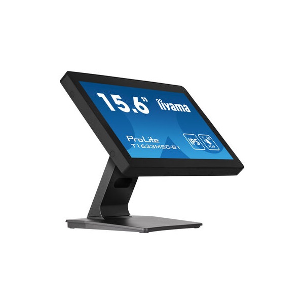 iiyama touch monitor, 15,6", 1920 x 1080, 16:9, 450cd, 5ms, 1000:1, HDMI/DP/UDBx2, T1633MSC-B1