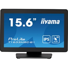 iiyama touch monitor, 15,6", 1920 x 1080, 16:9, 450cd, 5ms, 1000:1, HDMI/DP/UDBx2, T1633MSC-B1