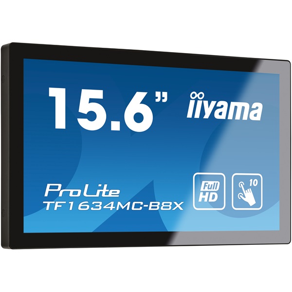 iiyama touch monitor, 15,6", 1920x1080, 16:9, 405cd, 28ms, 700:1,VGA/HDMI/DP, open frame, TF1634MC