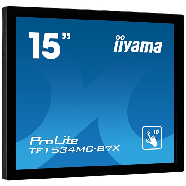 iiyama touch monitor, 15", 1024x768, 4:3, 330cd, 8ms, 700:1,VGA/HDMI/DP, Open frame, TF1534MC
